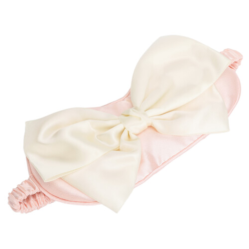 Soft Simulation Silk Sleep Eye Cover with Bow Strap, Light Blocking Night Mask