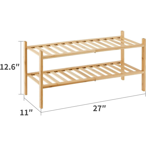 2-Tier Shoe Rack for Entryway, Stackable | Heavy Duty | Multi-Function, Free Standing Shoe Racks for Bedroom Hallway Closet 2