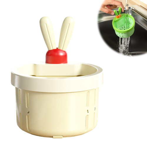 Self-Cleaning Sink Strainer Basket Clog ABS Filter Ensures Fast Rabbit Drainage Colander Ear Handle 1