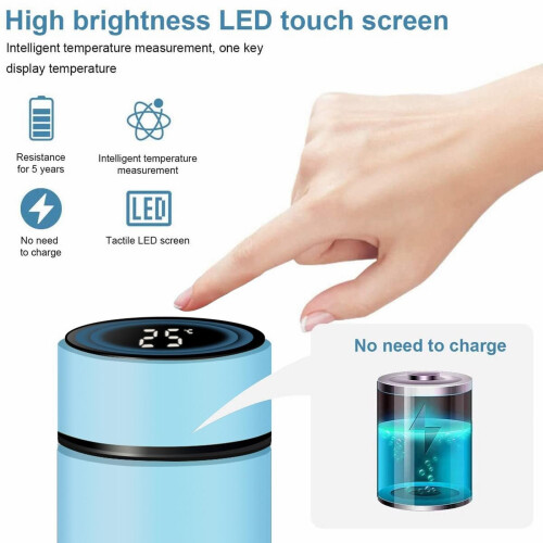 Smart LED Temperature Display Stainless Steel Water Bottle 2