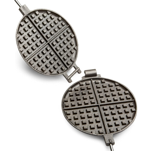 1028 Chuckwagon Waffle Iron, Cast Iron, One Size, Gray 2