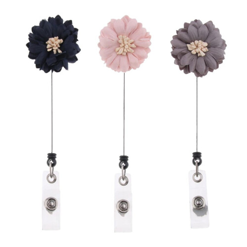 3Pack Multi-layer Flower Retractable Badge Holder Reel Clip On Card Holders 02 1