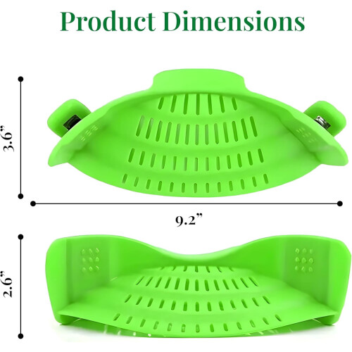 Collapsible Colander with Clip-On Strainer Green 2