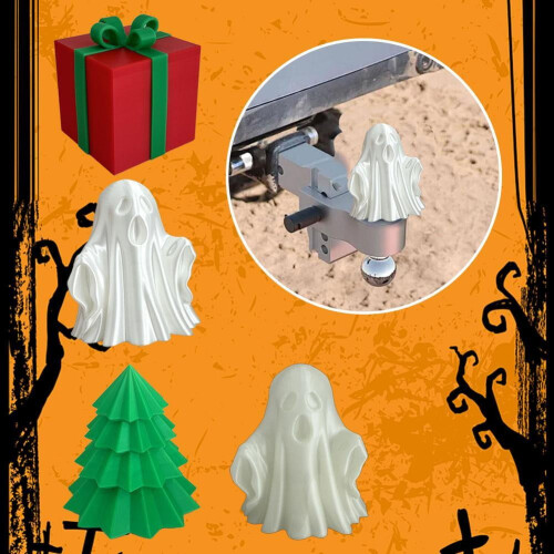 Christmas Tree Trailer Hitch Ball Cover 3D Printed 2