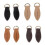 2x Leaf Leather Zip Puller zipper tag pulls Replacement Fastener Slider for Bags Black 6