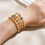Gold Beaded Bracelet for Women Natural Stone Healing Stack 3