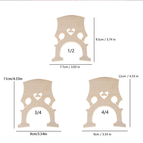 Cello Bridge Adjustable Height Professional Soundboard 2