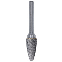 Broca de carboneto de tungstênio com ponta arredondada, design de corte duplo, formato cilíndrico, com haste de 1/4", para retífica, broca