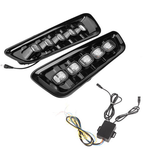 Φώτα ομίχλης LED ενσωματωμένα για Ford Raptor2017-2020, Κεχριμπαρένια φλας με αντοχή στη