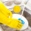 Rubber Cleaning Gloves Yellow 3 Pairs 7