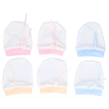 Moufles ajustables à cordon pour bébés, gants en tissu respirant pour nouveau-nés avec protection pour le pouce, souples et respirantes,