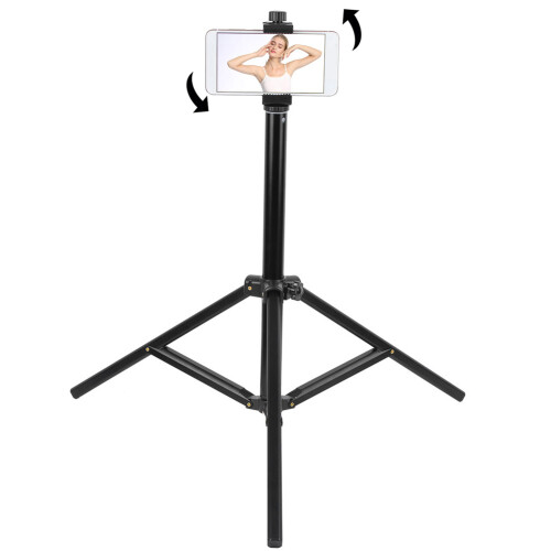 Adjustable Height Tripod, Wireless Bluetooth Remote Control Enabled Selfie Stick Tripod with Universal Phone Holder, 5-Section Foldable Design for