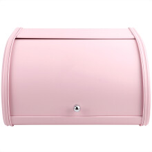 Seal In Moisture Countertop Bread Box Swing Down Door Design Rust Proof Stainless Steel Vintage Roll Top Bread Storage Compact Design for Kitchen
