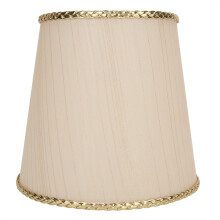 Abat-jour en tissu texturé, forme Empire moderne, fixation par clip, bordure décorative, couleur or et beige, pour bureau, chambre et salon