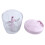 900ML Manual Meat Chopper - Multi-Function Food Processor with Stainless Steel Blades (Pink) 3