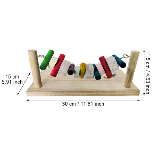 Wooden standing pole toy for small pets chew jump explore 2