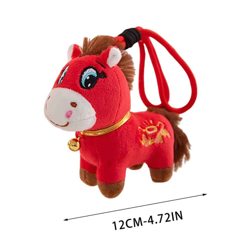 Crying Horse Keychain Plush Toy Red 1
