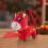 Crying Horse Keychain Plush Toy Red 6