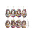 Easter Wooden Bunny Egg Keychain Set 6 pcs 3