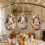 Easter Wooden Bunny Egg Keychain Set 6 pcs 6