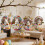 Easter Wooden Bunny Egg Keychain Set 6 pcs 5