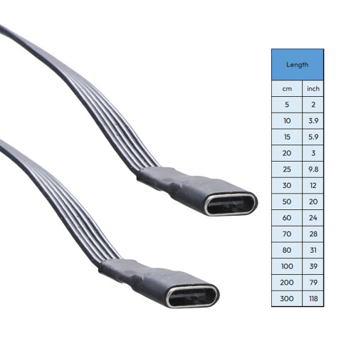Καλώδιο USB C επίπεδης γρήγορης φόρτισης USB τύπου C θηλυκό σε θηλυκό καλώδιο 18W 2