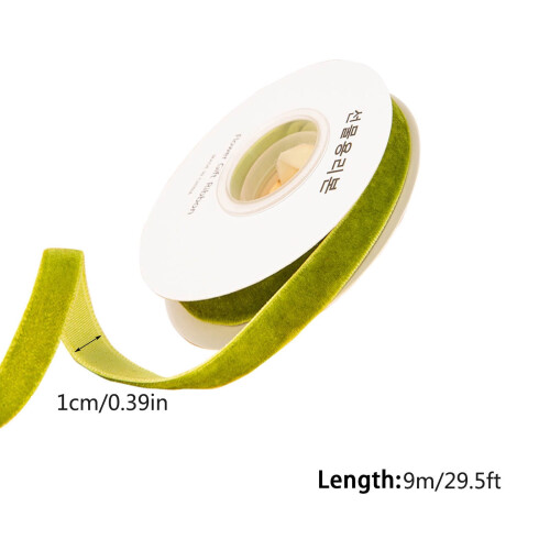 Samtband, leuchtend rot, 1 cm breit, 10-Yard-Rolle 2