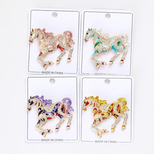 Horse Design Pin Rhinestone Decorative 1 Piece 2