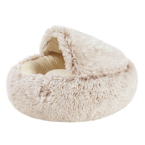 Deep Sleep Plush Cat Bed 50x50cm Warm Non-slip Support 2