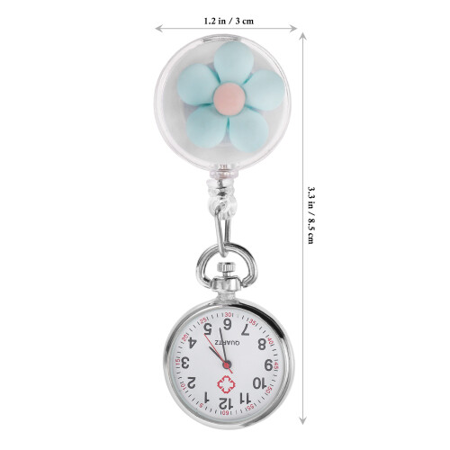 Blaue Retraktierbare Clip-on Quartz Brustuhr Für Pflegepersonal 1