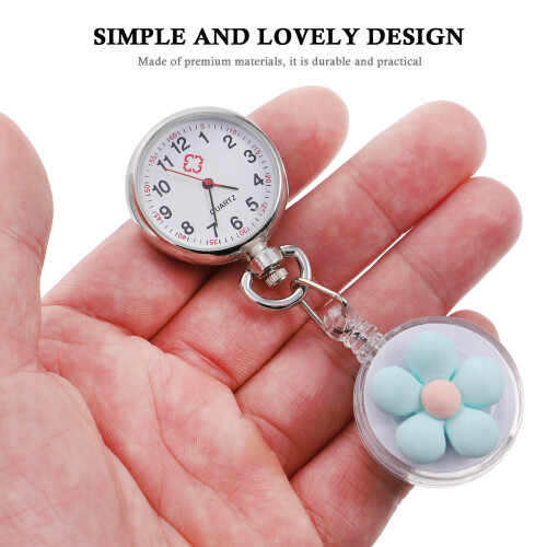 Blaue Retraktierbare Clip-on Quartz Brustuhr Für Pflegepersonal 2