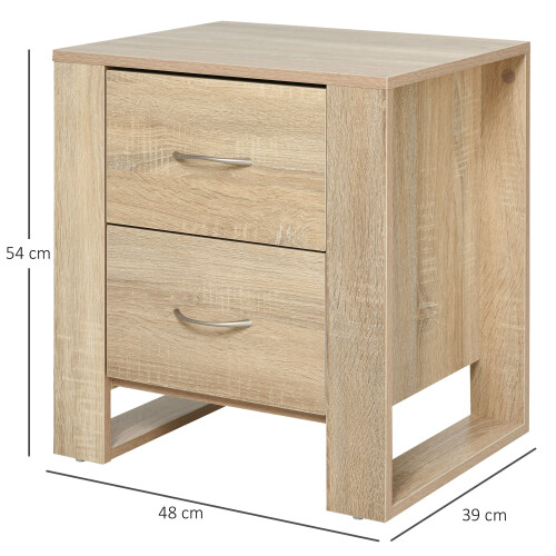 Homcom Mesita de Noche Marrón 48 x 39 x 54 cm 2
