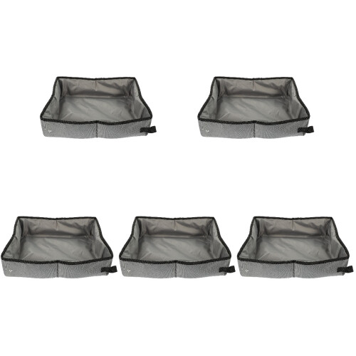 5Pcs Grey Portable Foldable Cat Sand Containers Waterproof for Travel 1