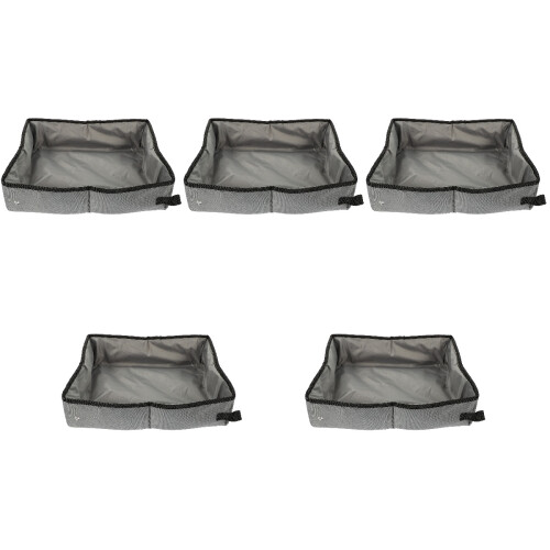 5Pcs Grey Portable Foldable Cat Sand Containers Waterproof for Travel 2