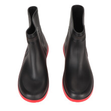 Herren wasserfeste Mid-Calf-Regenstiefel rutschfest Schwarz Rot Größe 38