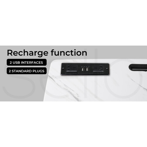 Levede Mobile Sit Stand Over Bed Desk USB White 2