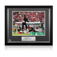 Xabi Alonso Signed Bayer Leverkusen Football Photo: DFB Cup Final. Deluxe Frame