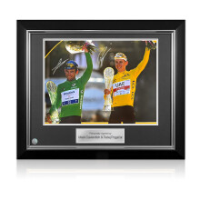 Sir Mark Cavendish and Tadej Pogacar Signed Cycling Photo. Deluxe Frame