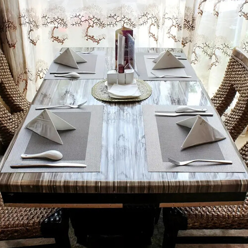 (F009-7 Single frame silver gray) 10-Pack Heatproof Non-Slip Kitchen Placemats 1