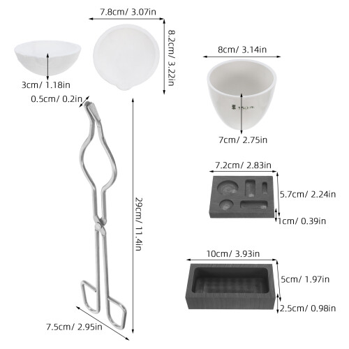 1Set Graphit-Schmelztiegel Set Mit Für Metallgießen, DIY 2