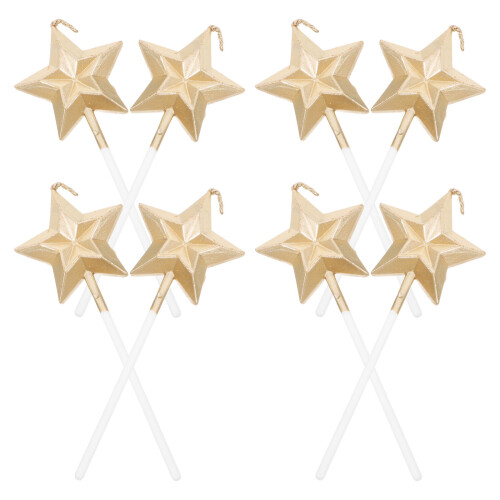 40Stk Kreative Goldene 3D Sternförmige Cake Paraffin 2