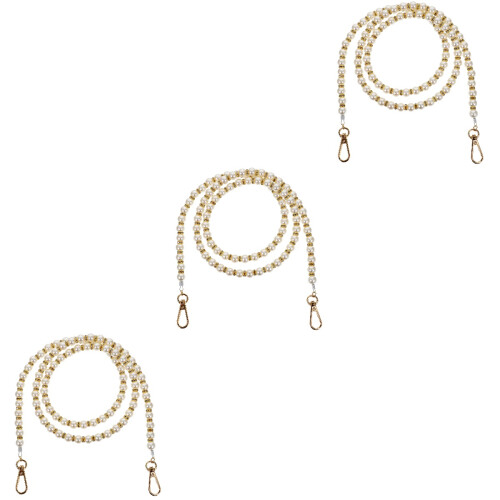 3Pcs DIY Pearl Bag Chain Stylish Handbag Strap Replacement Accessories 1