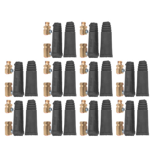 10Set Rubber Brass Welding Cable Connectors 200-250A Quick Fitting 1