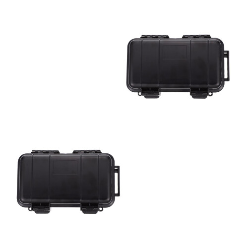2Pcs Waterproof Shockproof Survival Storage Case Black ABS Outdoor Box 2