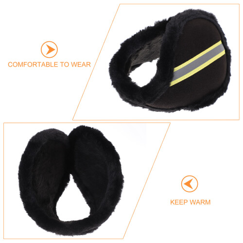 D'oreillettes D'hiver Noir En Polyester Doux Résistant 2