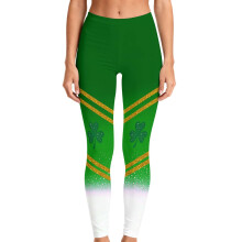 Leggings extensibles à imprimé trèfle pour femmes, parfaits pour la Saint-Patrick