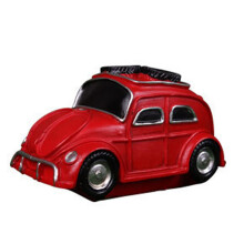 Draadloze 2,4 GHz retro auto spaarpot met LED-feestverlichting, hars spaarpot met Bluetooth-functionaliteit voor huisdecoratie, kantoor of