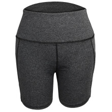 Pantaloncini da ciclista da donna con tasche, leggings a vita alta traspiranti con tessuto traspirante e controllo addominale, pantaloncini da yoga