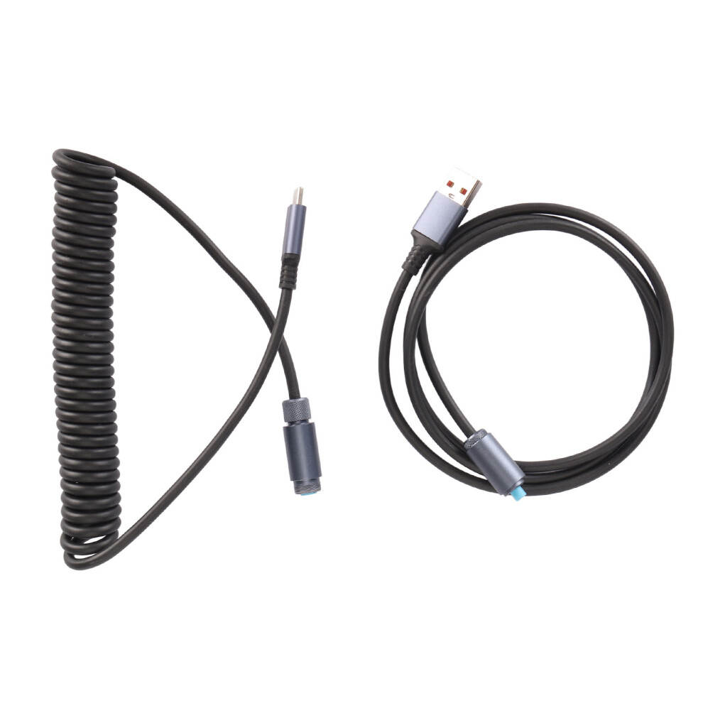 Aluminum Alloy Shell Coiled Usb C Cable Retractable Charger Cable With Reverse Coil Structure And Self Locking Mechanism High Speed Data Sync And 9071309279252