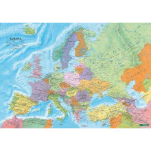 European political, 1:6m, metal-backed in a tube